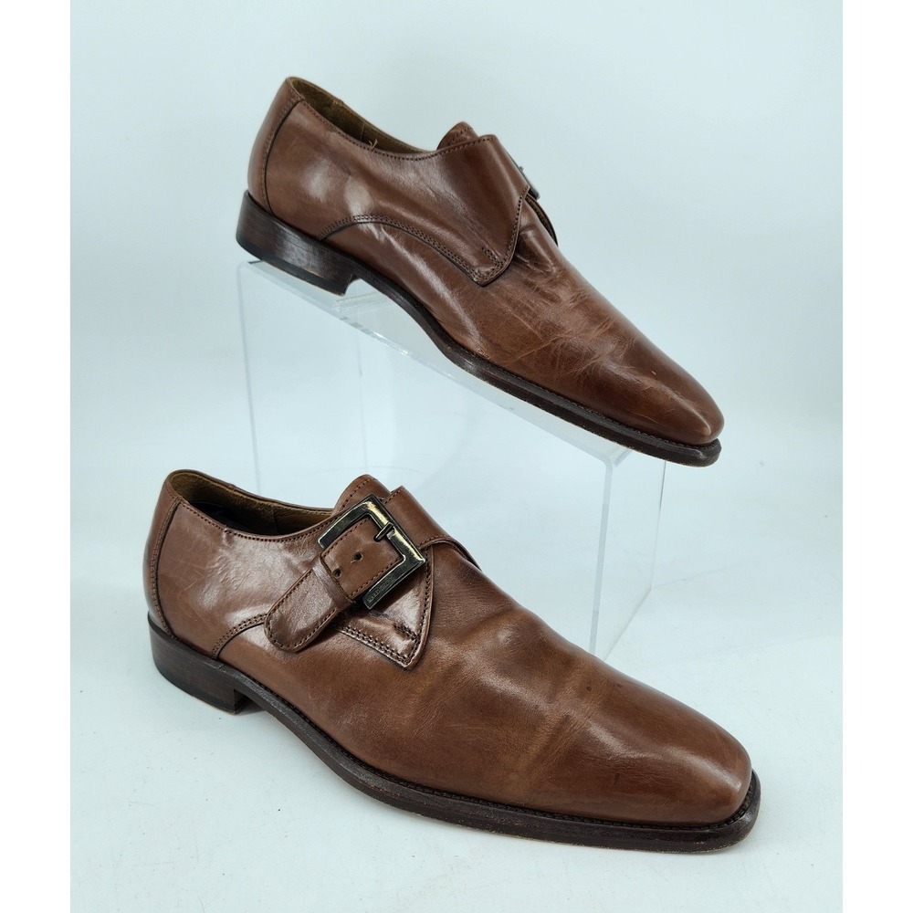 Mario Bruni Single Monk Strap‎ Dress Shoes Mens EU 39 US 6.5 Brown Leather Italy